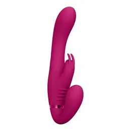 Suki Vibrirajući Strapless sistem sa dva motora Rabbit roze silikon