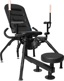 Ouch! Multi-Position Adjustable Steel Chair for Advanced Roleplay, Black