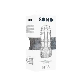 SONO No.68 Teksturirani intimni uređaj, crni, 15cm, rastezljivi TPE