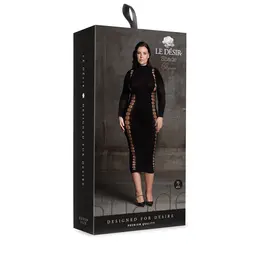 Passion Carme XI Plus Size Elegantna Haljina sa Visokim Okovratnikom Crna XL-XXXXL
