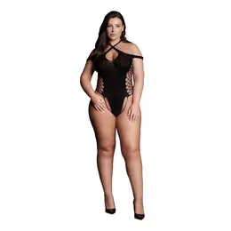 Leda XIII Plus Size Bodysuit sa Ukrštenim Dekolteom i Ramenima Koja Se Spuštaju