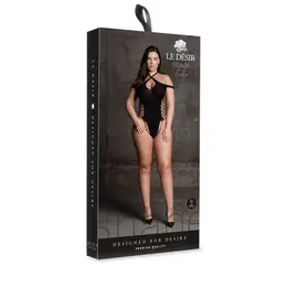Leda XIII Plus Size Bodysuit sa Ukrštenim Dekolteom i Ramenima Koja Se Spuštaju