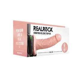 RealRock Vibrantni Šuplji Strap-On 15.5 cm - Podesivi Sistem Udobnosti