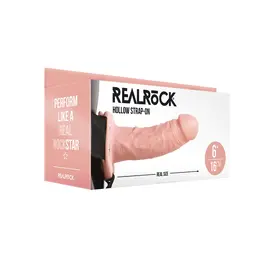 RealRock Šuplji Strap-On Model 6 - 15.5 cm Podesivi Pojas, Bež