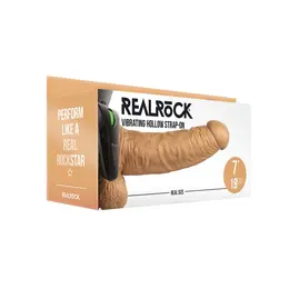 RealRock Vibrantni Šuplji Strap-On 18 cm - Podesivi Sistem Pojasa