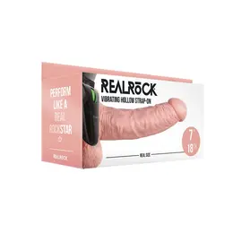 RealRock Vibrantni Šuplji Strap-On 18 cm Podesivi Intimni Sistem