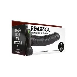 RealRock Vibrating Hollow Strap-On with Balls 18cm - Adjustable System