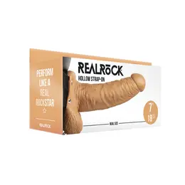 RealRock Hollow Intimate System with Balls 18 cm Adjustable Strap-On