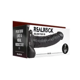 RealRock Šuplji Sistem Podesivi Model sa Testisima 18 cm Bež