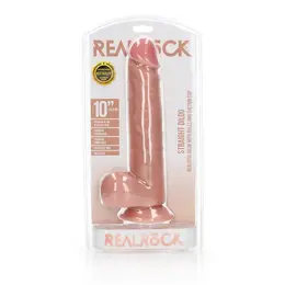 RealRock Silikonski model 10 sa čvrstom usisnom čašicom, intimni uređaj 25.5cm Bež