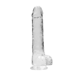 RealRock Crystal Clear Intimni Model sa Usisnom Čašom 25cm Transparentni
