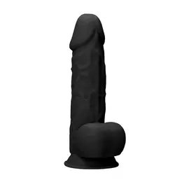 REALROCK ULTRA Silicone Model with Base Balls 21.6cm Dual Density Black
