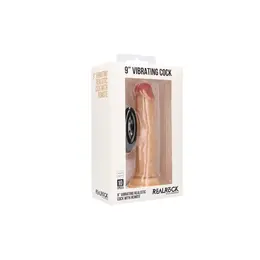 RealRock Vibrirajuća Intimna Mašina 23 cm - Prirodna Boja Kože, Usisna Baza