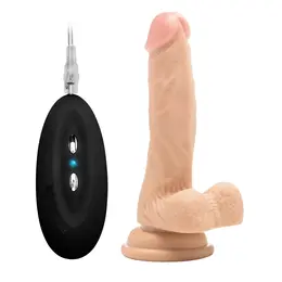 RealRock Vibrating Intimna Mašina 18 cm sa Skrotumom, Prirodni Ten