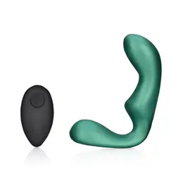 OUCH! Šiljasti vibrirajući stimulator prostate Metalik zelena sa daljinskim upravljanjem