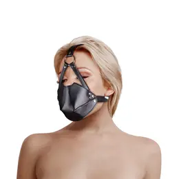 Ouch! Glavni pojas od PU kože sa podesivim kuglastim gagom - Crna