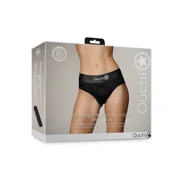EasyToys Vibrantni Visoko Rezani Strap-On Gaćice XS/S Crna - 10-Režimski Bullet