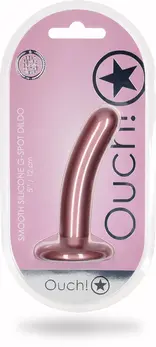 Ouch! Smooth Silicone Intimate Device 12 cm Metallic with Suction Cup