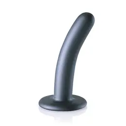 Ouch! Glatki silikonski intimni model 12 cm metalik sa usisnom čašicom