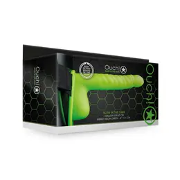 Ouch! Rebrasti podesivi šuplji strap-on koji svetli u mraku 21 cm