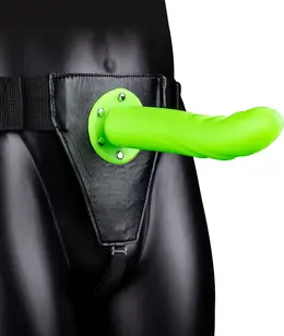 Ouch! Zakrivljeni šuplji strap-on koji svetli u mraku podesivi 20 cm