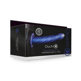 Ouch! Uvrnuti šuplji strap-on 20 cm podesivi intimni pojas crni