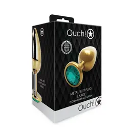 Ouch! Okrugli dragulj metalni čep veliki elegantni aluminijum sa postoljem od dragulja