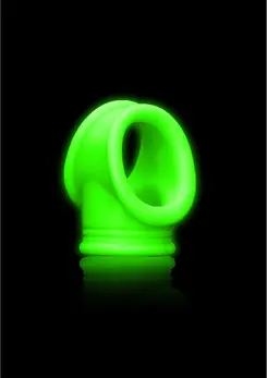 Ouch! Glow in the Dark Adjustable Ring with Ball Strap, Green