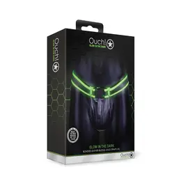 Ouch! Jockstrap sa kopčom L/XL koji svetli u mraku - Podesivi elastični harness