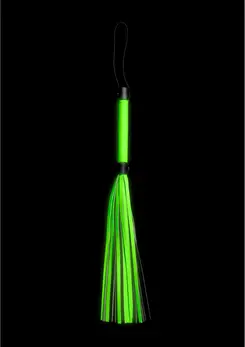 Ouch! Glow in the Dark Flogger - Neon Green, Luminous Straps