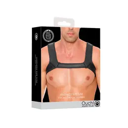 Ouch! Neoprenski grudni harness S/M - Podesivo udobno pristajanje, crni