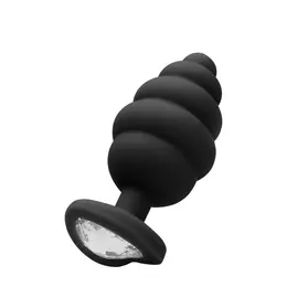 Sinner Gear Rebrasti Dijamantski Srce Plug Large - Silikon, Dekorativna Baza