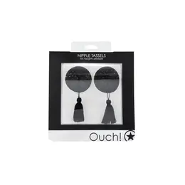 Ouch! Round Adhesive Decorative Tassels - Black, Self-Adhesive Pair