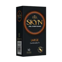 SKYN Large Non-Latex Condoms 10-Pack - Advanced Soft Material, Size L