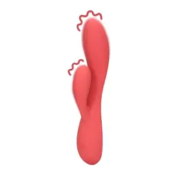 Loveline glatki ultra meki silikonski dual-action vibrator roze 21 cm
