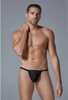 Male Power Leopard Print G-String L/XL - Elastic Anatomic Pouch