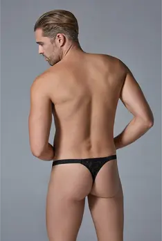 Male Power L/XL Leopard Print Lace Jockstrap with Elastic Waistband