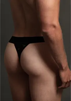 Dreamgirl Lace Thong L/XL - Elegant Sheer Waistband Lingerie