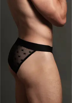 Male Power Star Brief L/XL - Mesh All-Star Motif Bikini Underwear