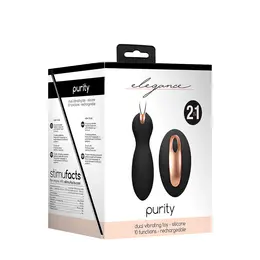 PURITY Dual Wireless Vibrating Set - Silikon, USB punjiv, Crna