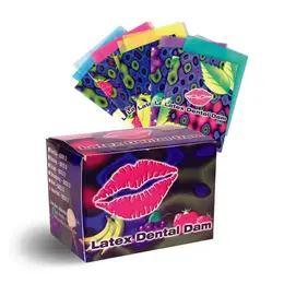 Lixx Dental Dams 100-Pack Assorted Flavors Multipurpose Barrier Sheets