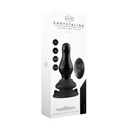 Shots Chrystalino Missy Stakleni Plug Vibrator crni 10 brzina sa usisnom čašom