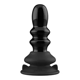 Shots Chrystalino Ribble Glass Vibrator Crni sa Usisnom Bazom i Daljinskim Upravljanjem