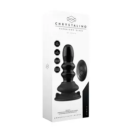 Shots Chrystalino Ribble Glass Vibrator Crni sa Usisnom Bazom i Daljinskim Upravljanjem