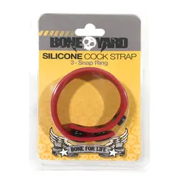 XR Brands 2-Snap Adjustable Silicone Ring Black Universal Size