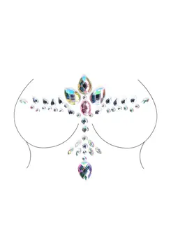 Bijoux Indiscrets Bling Deco Chest Body Sticker, Crystal Effect, Reusable