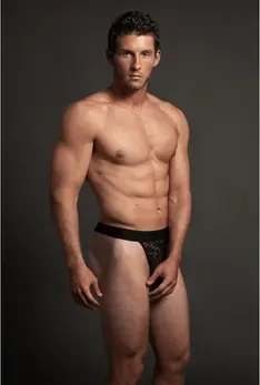 Leg Avenue Star Thong S/M - Comfortable Stretch Mesh Black