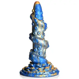XR Brands Kraken Silikonski Model Plavi - Teksturisani Fantasy Oblik, Velika Baza