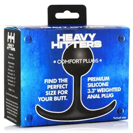 XR Brands Heavy Hitter Silicone Weighted Intimate Plug 3.3cm Black