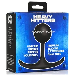 XR Brands Heavy Hitter Silicone Plug 3.9 cm Black Weighted Design